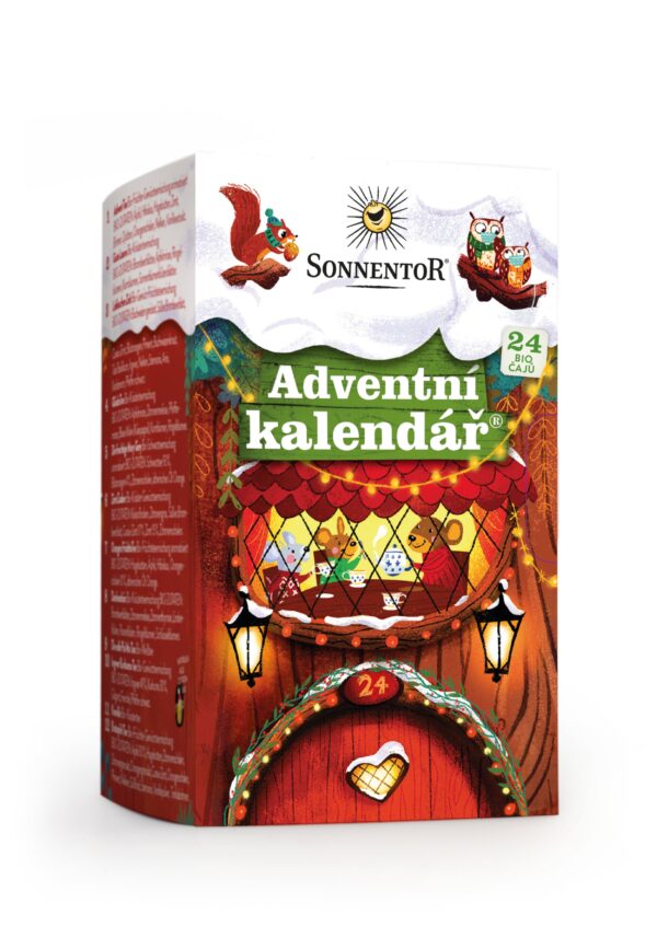 Sonnentor Adventní kalendář čajový BIO - 24 nálevových sáčků - v rozkládací ilustrované krabičce