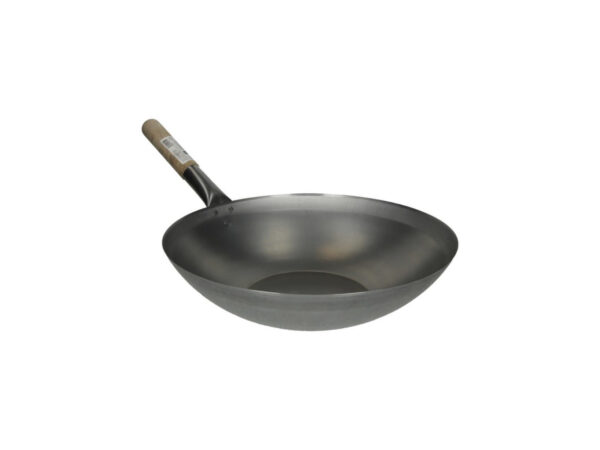 Heuschen & Schrouff Wok pánev s dřevěnou rukojetí 33cm - ploché dno