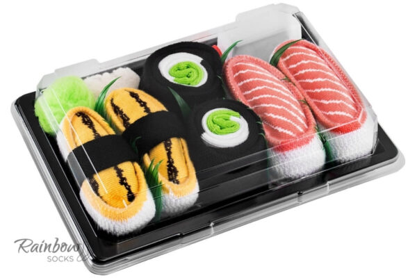 Rainbow Socks Dětské stylové ponožky Sushi Box (Tamago, Salmon, Cucumber) Velikost: EU 24-29