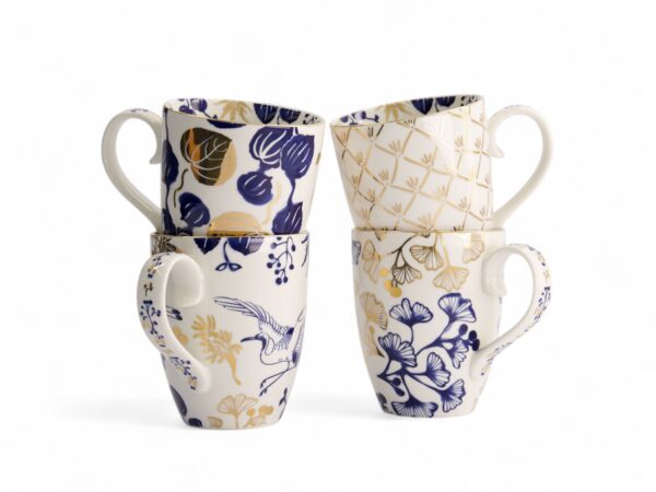 Tokyo Design Studio Dárková sada hrnků Flora Japonica Gold 380ml