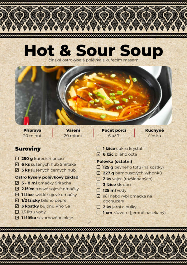 ROSELAN Recept na přípravu Hot & Sour Soup