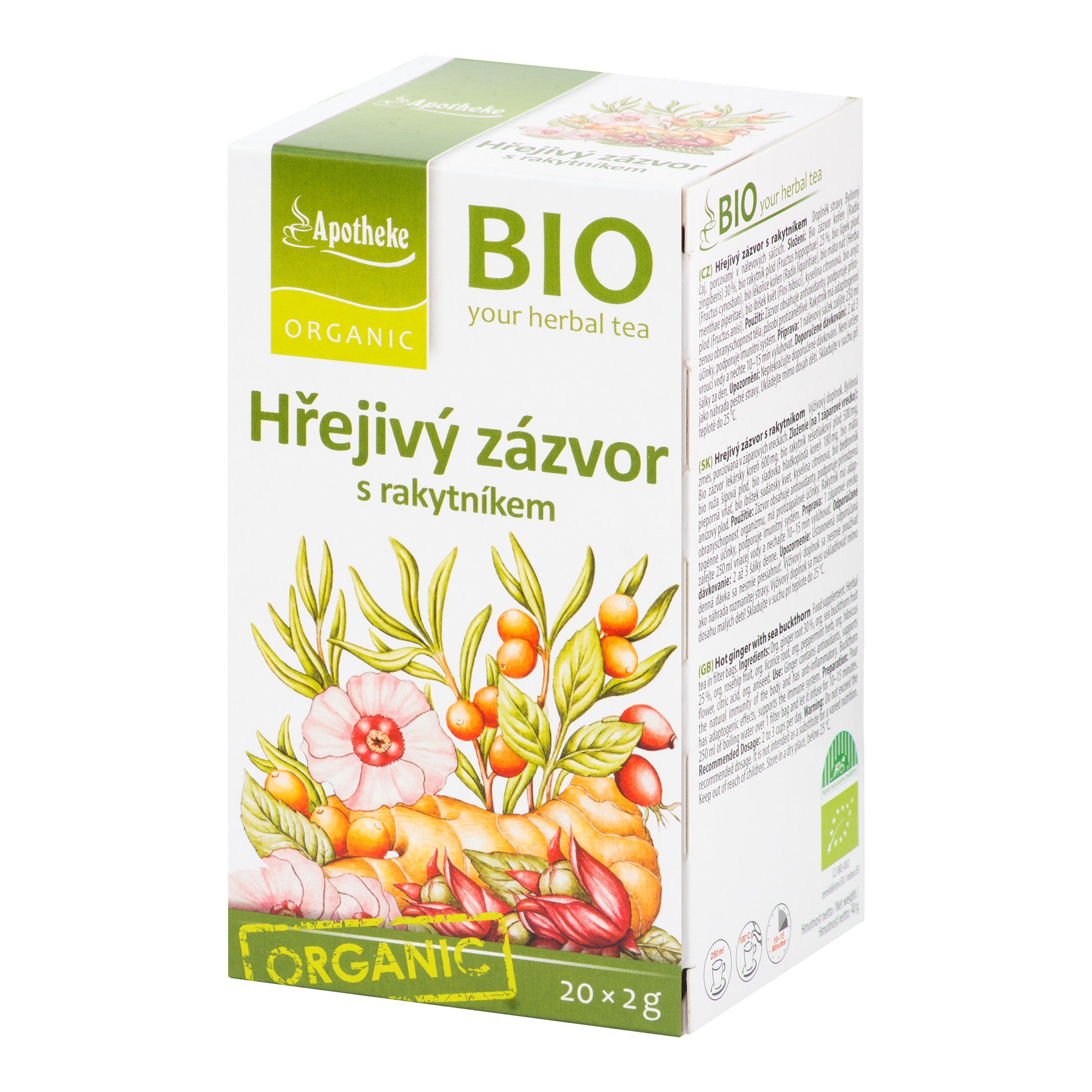 Čaj hřejivý zázvor s rakytníkem 40 g BIO  MEDIATE