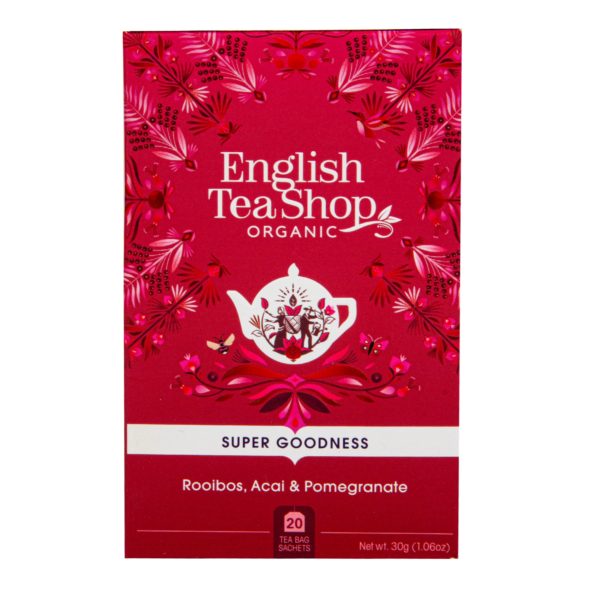 Čaj Rooibos s acai a granátovým jablkem 20 sáčků BIO   ENGLISH TEA SHOP