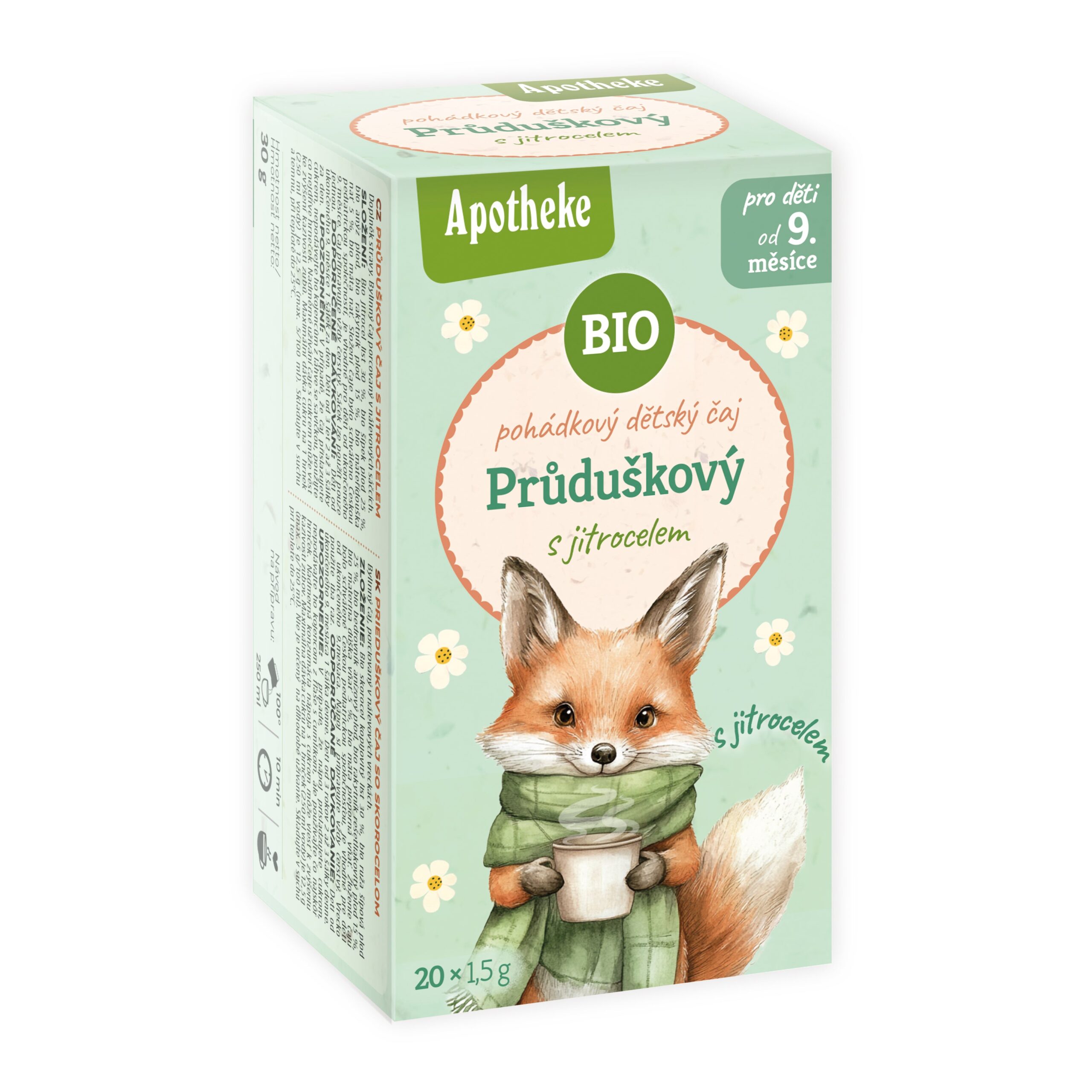 Čaj dětský Průduškový s jitrocelem 20 sáčků 30 g BIO   MEDIATE