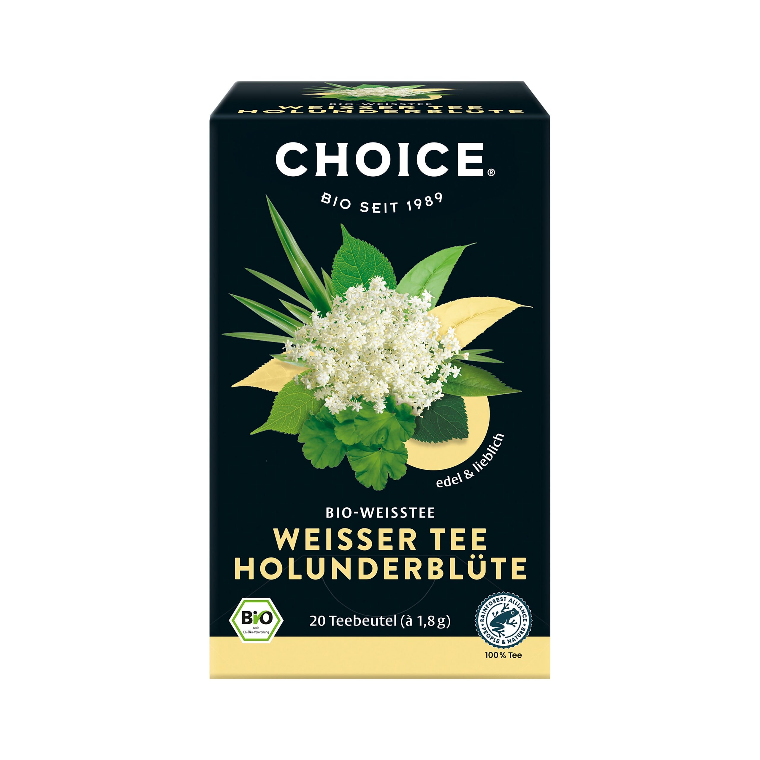 Čaj bílý s květy černého bezu 20 sáčků 36 g BIO   CHOICE