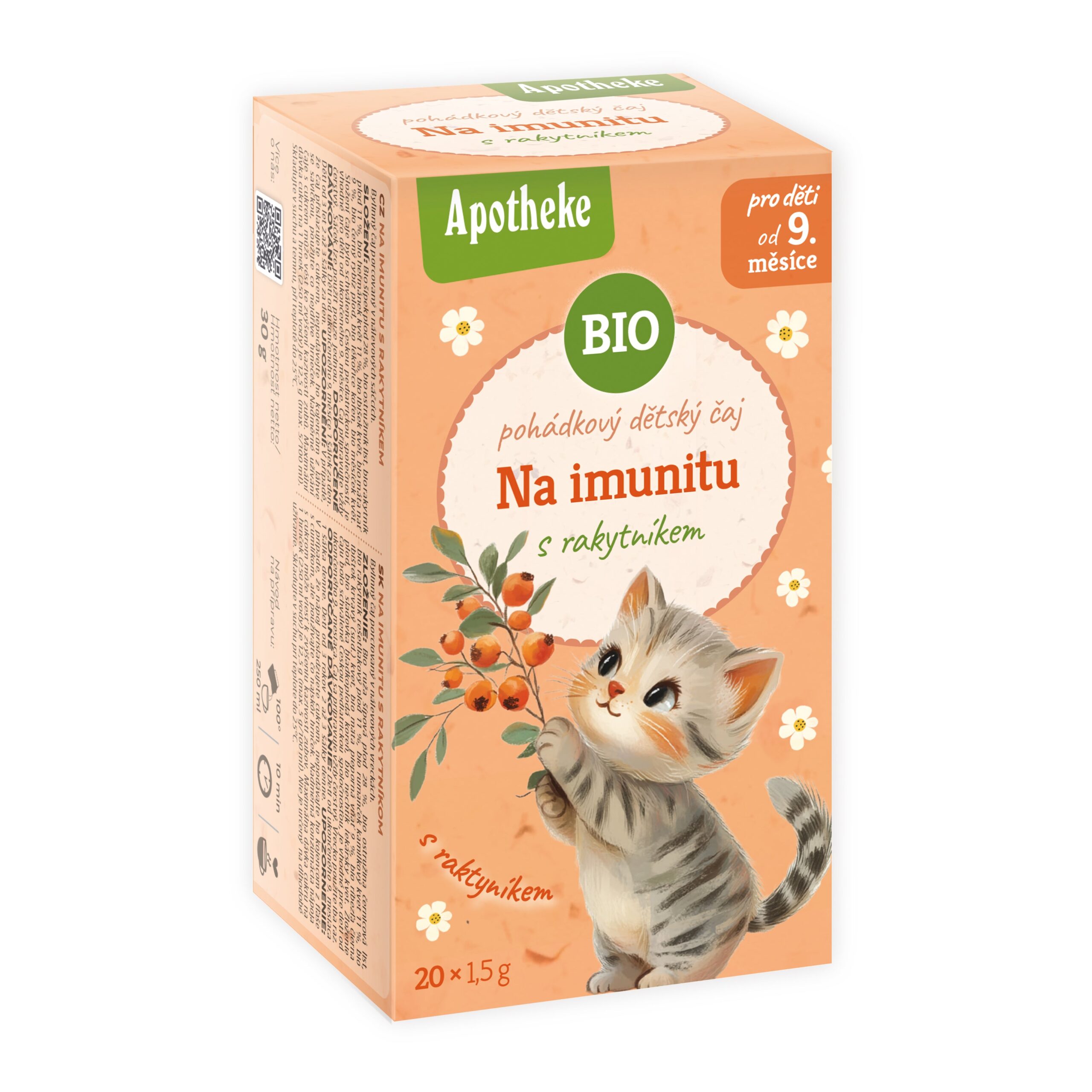 Čaj dětský Na imunitu s rakytníkem 20 sáčků 30 g BIO   MEDIATE