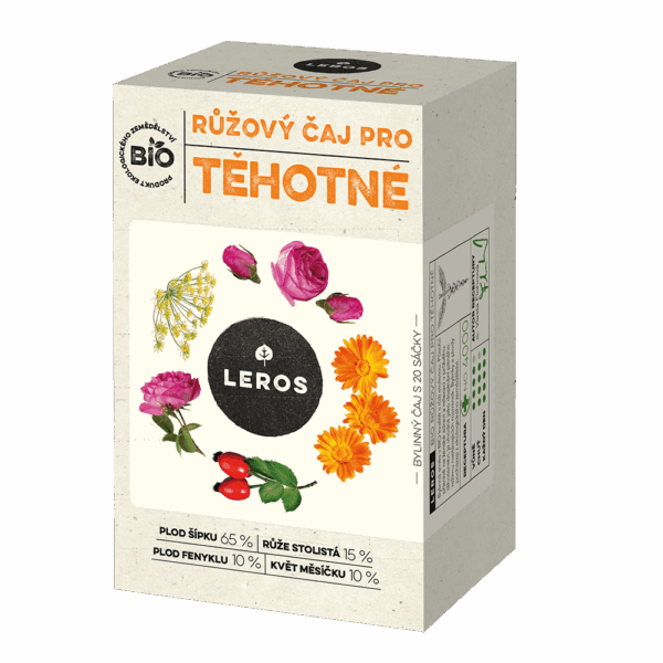 LEROS Růžový čaj pro těhotné BIO - nálev. sáčky (20 x 2 g) - bylinky a plody pro klidné těhotenství